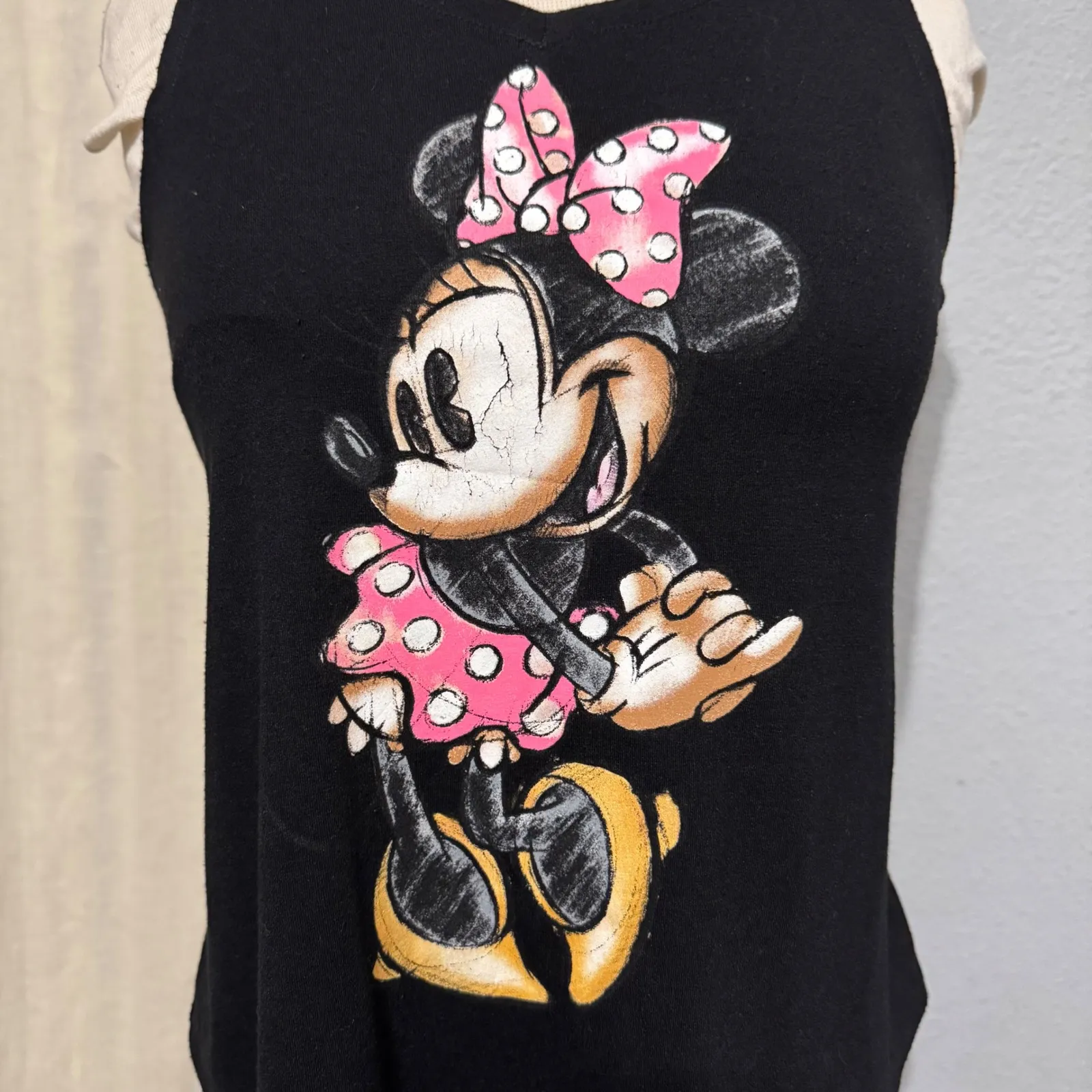 Disney Minnie Mouse Black Muscle Tank Top Women's XS Graphic Tee - Image 2
