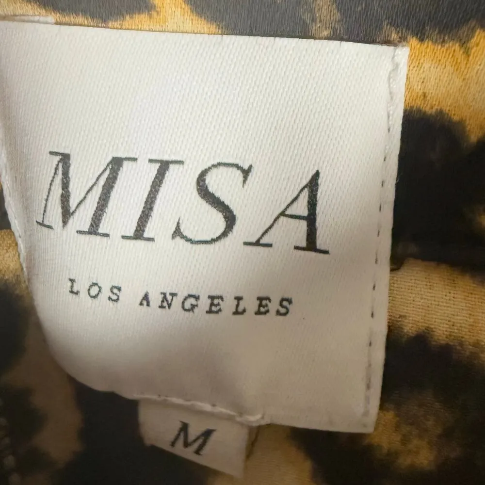 Misa Los Angeles Mireya Leopard Animal Print Ruffled Asymmetric Midi Skirt Sz M - Image 10