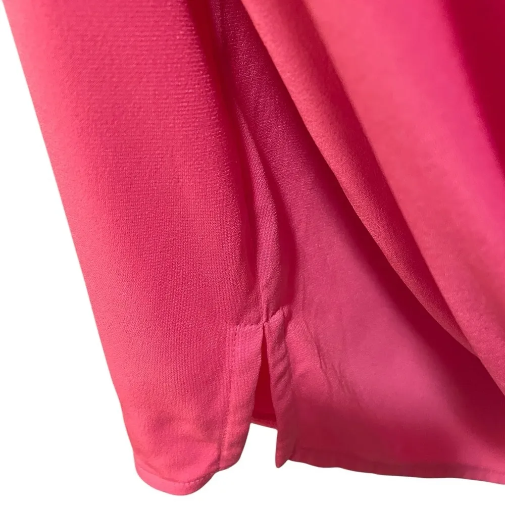 Lane Bryant Pink Peasant Smocked V Neck Long Sleeve Matte Jersey Blouse 26/28 - Image 12