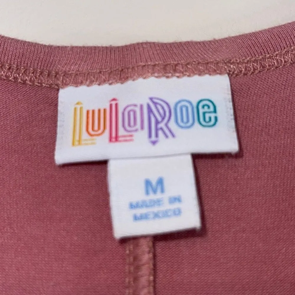 Lularoe Womens Hi Low Dress Round Neck Short Sleeve Midi Casual Pink Size Medium - Image 4