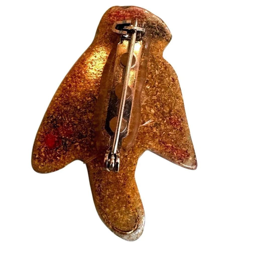 Artisan Resin Lucite Bird Brooch - Image 5