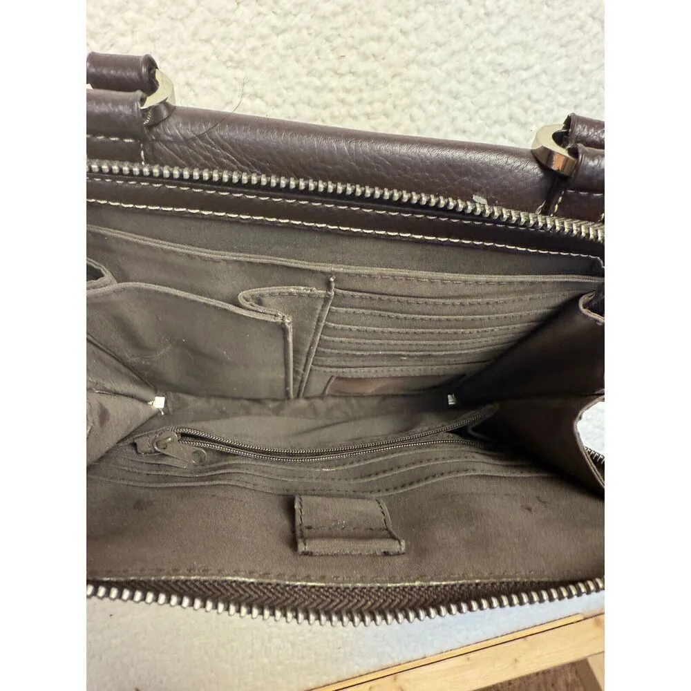 Tignanello Peppled Leather Crossbody Bag Purse‎ Brown Crossover Flap - Image 8