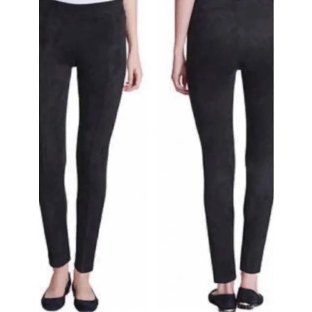 006 Andrew Marc faux suede black pull on pant size x-small - Image 2