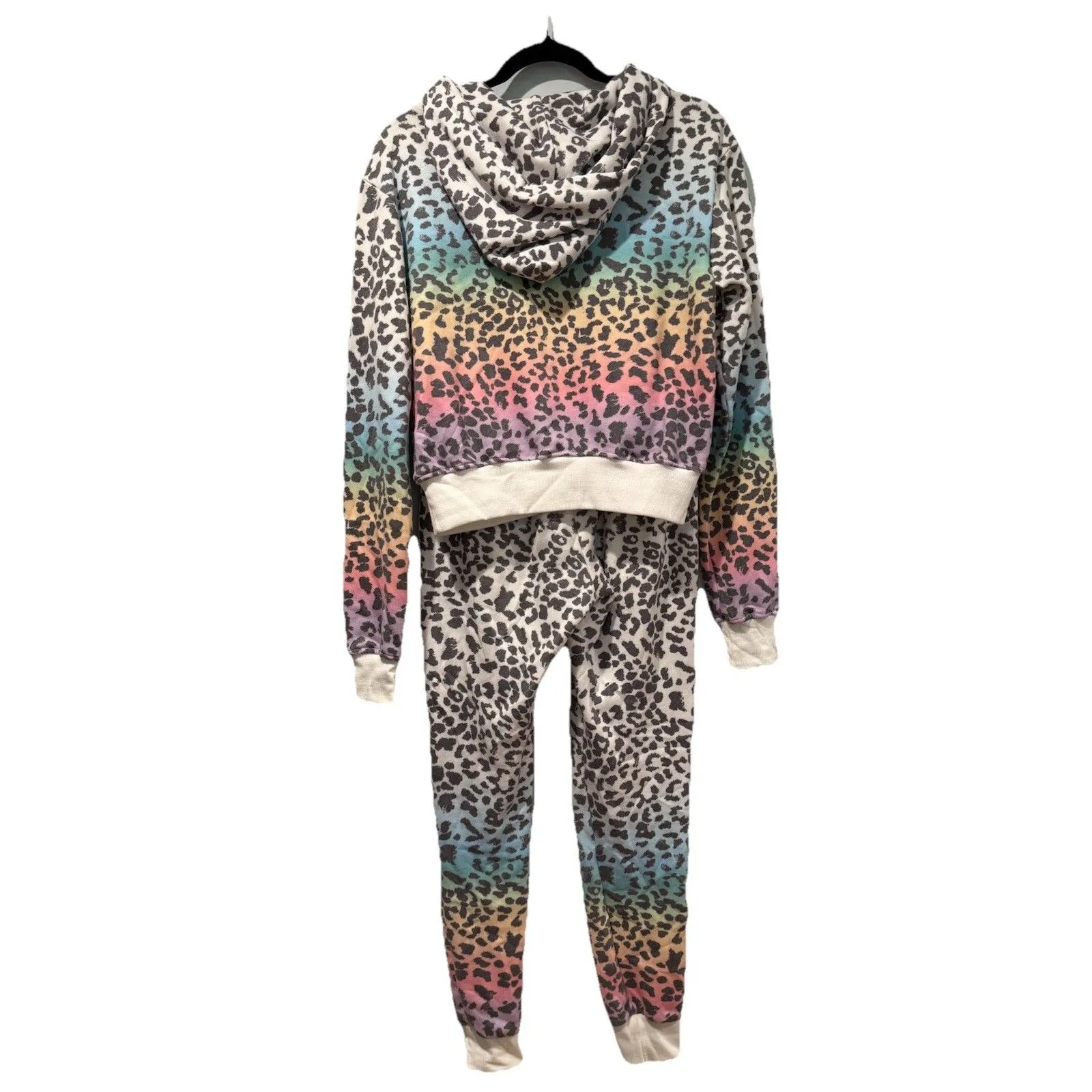CHRLDR Hoodie & Jogger Set Womens XS Cheetah Ombre Cheerleader Travel Active - Image 2