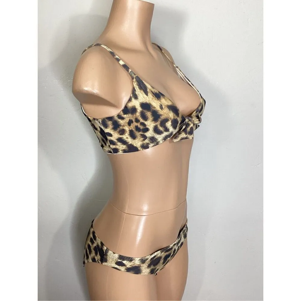 New. Pilyq/PQ Jungle reversible tie front bikini. M-Top/L-bottom. Retails$169 - Image 6