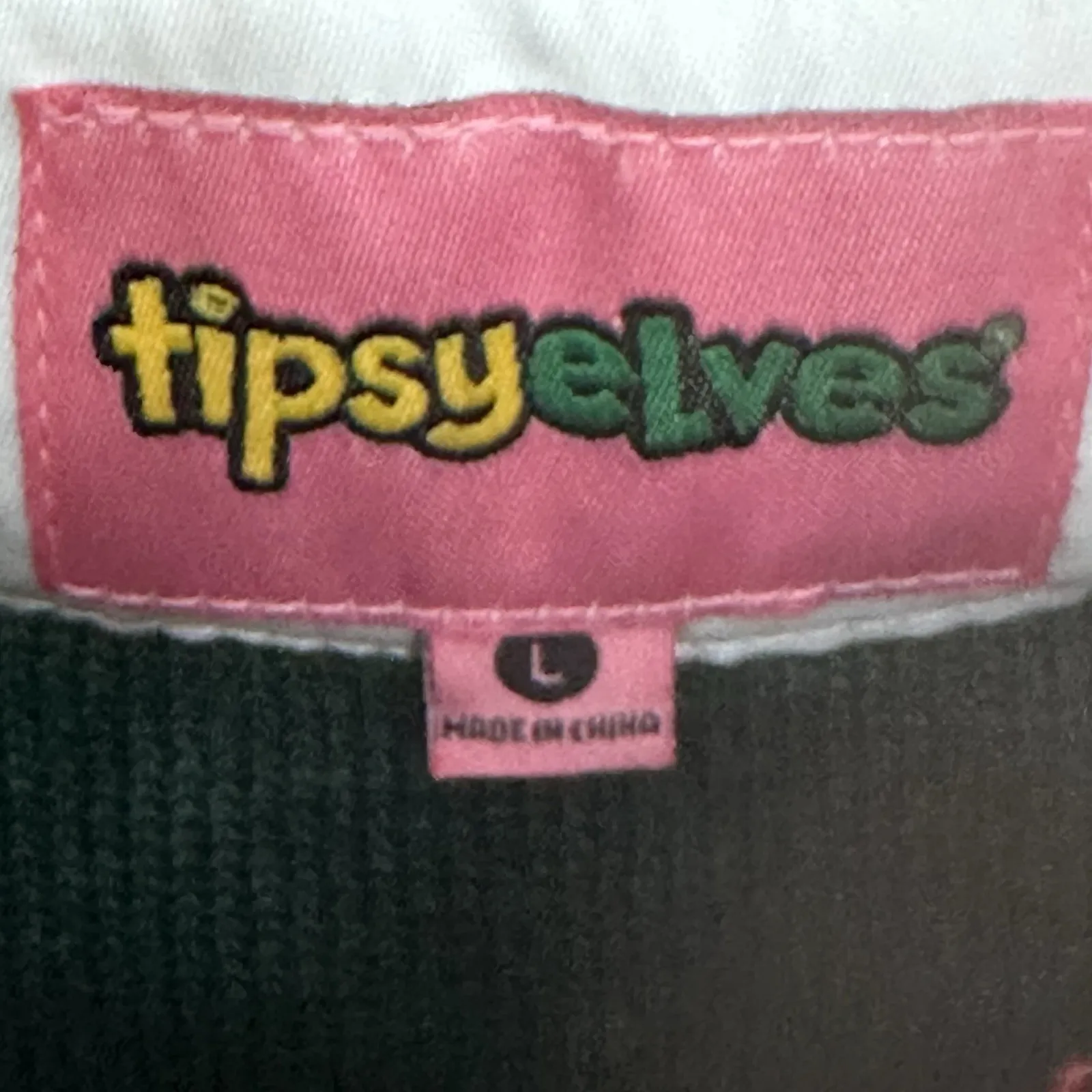 Tipsy Elves Break The Internet Sweater‎ L Green Ugly Sweater Santa Pouring Milk - Image 7