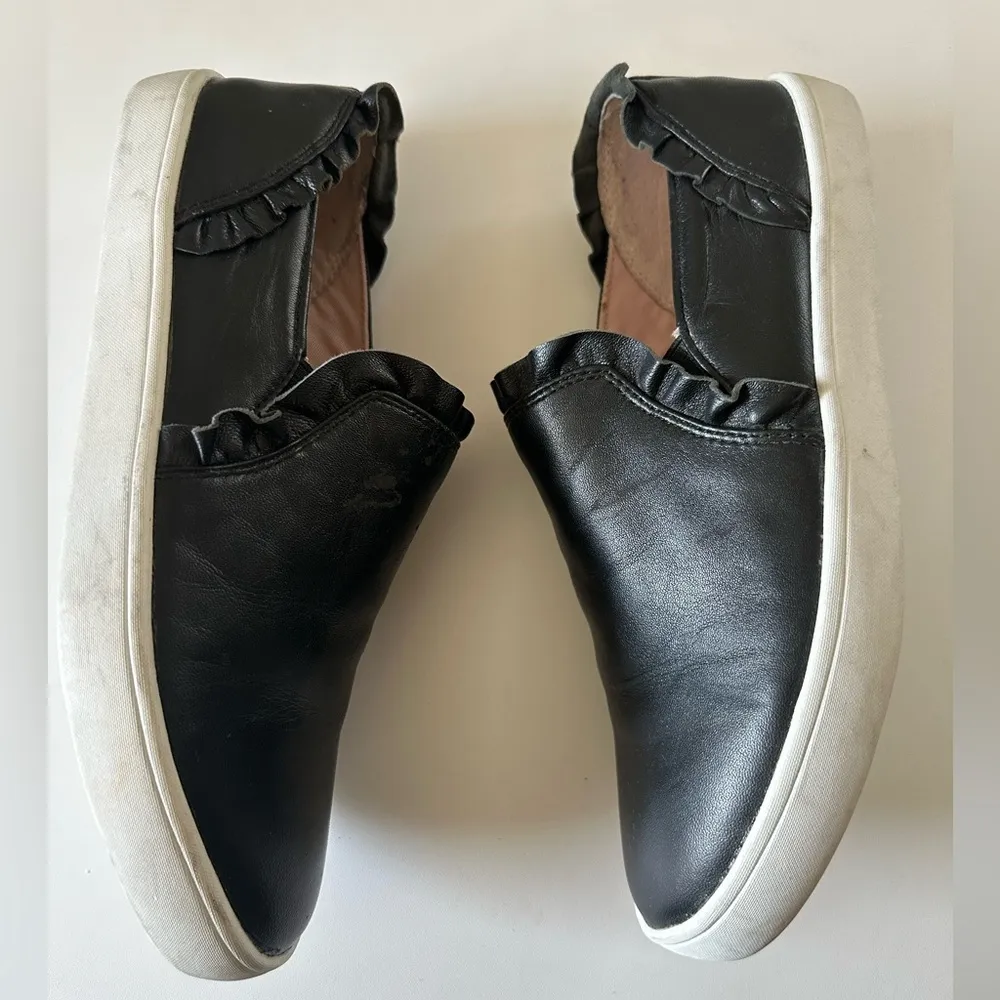 Kate Spade Black Leather Flats loafers size 8 - Image 5