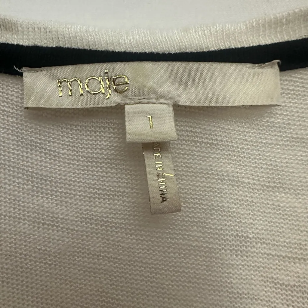 Maje Linen Jeweled Wings Graphic Tee Size 1 Small Whimsigoth Embellished - Image 4