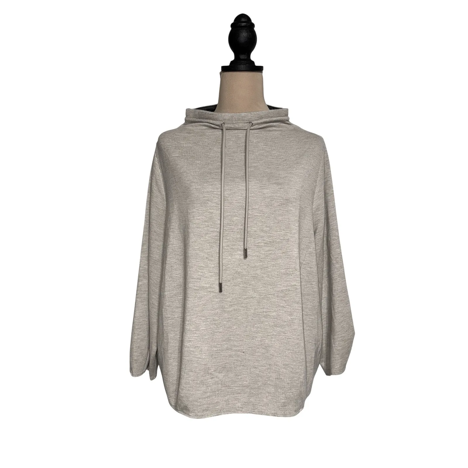 Theory Double Knit‎ Jersey Drawstring Funnel Neck Top Women's L Pullover Casual - Image 3
