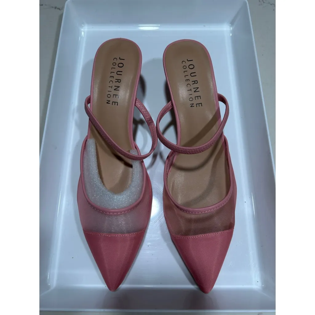 NEW Journee ALLANA POINTED TOE KITTEN HEELS IN MESH Shoes 8.5 $90 - Image 3