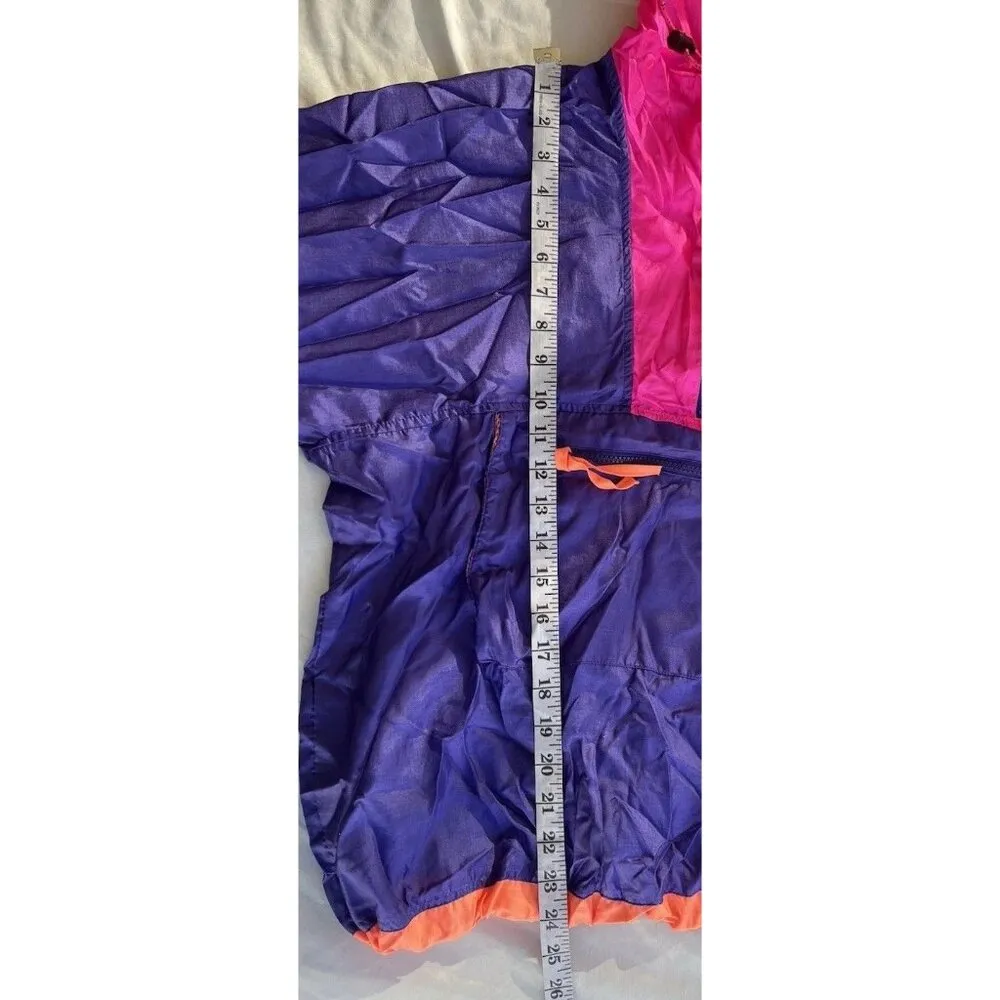 Vintage Columbia Track top Windbreaker Jacket Women’s Size M Pink Purple Orange - Image 4