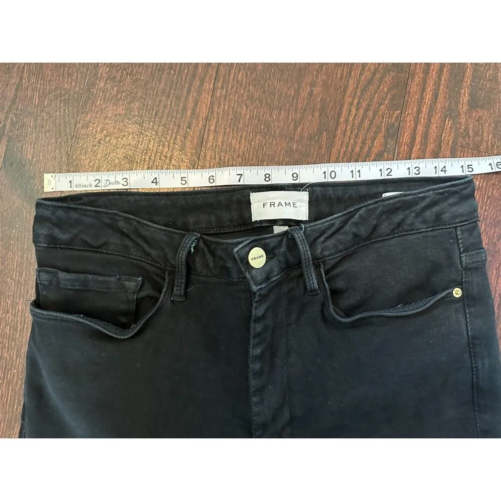 FRAME Le One Skinny Black Jeans Size 2 - Image 13