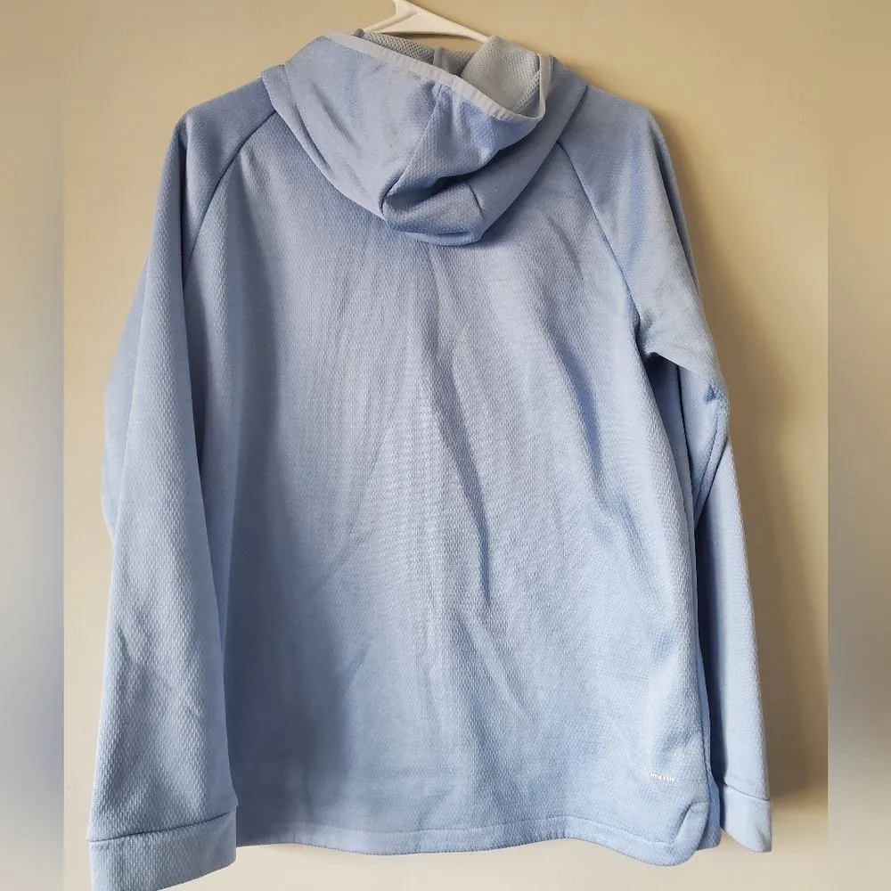 Women's Blue Adidas Climawarm Hoodie Size Large Athleisure Sporty Comfort Casual - Image 7