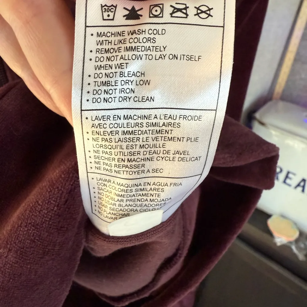 Nike womens Deep Burgundy Bomber Jacket zip up velour size L - Image 8