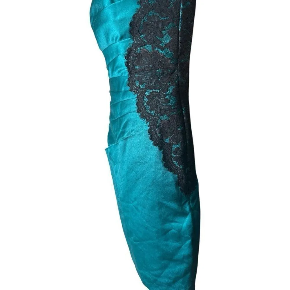 NWT Womens David’s Bridal Strapless Sleeveless Oasis Lace Satin Formal Dress - 2 - Image 4