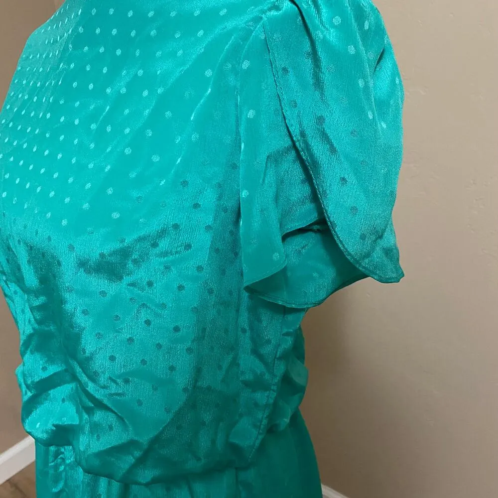 Vintage Lady Carol Dress Size 12 Cottagecore Green - Image 3