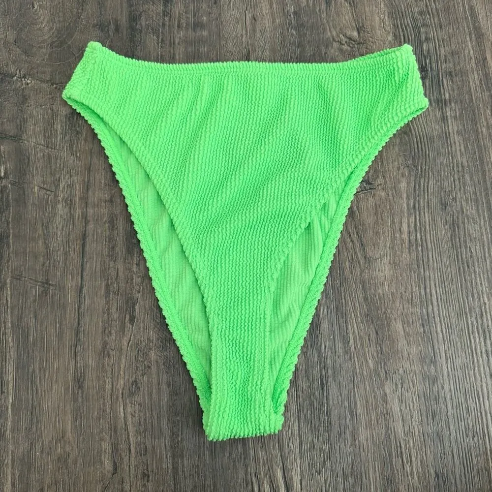 Good American Always Fits High Waist Neon Crinkle Bikini Bottoms - Image 3