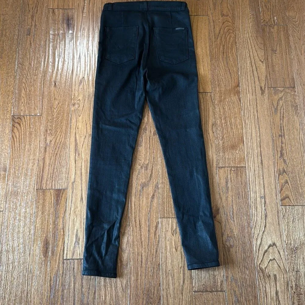 Hudson Kooper black super high rise ring detail coated jeans 27 - Image 12