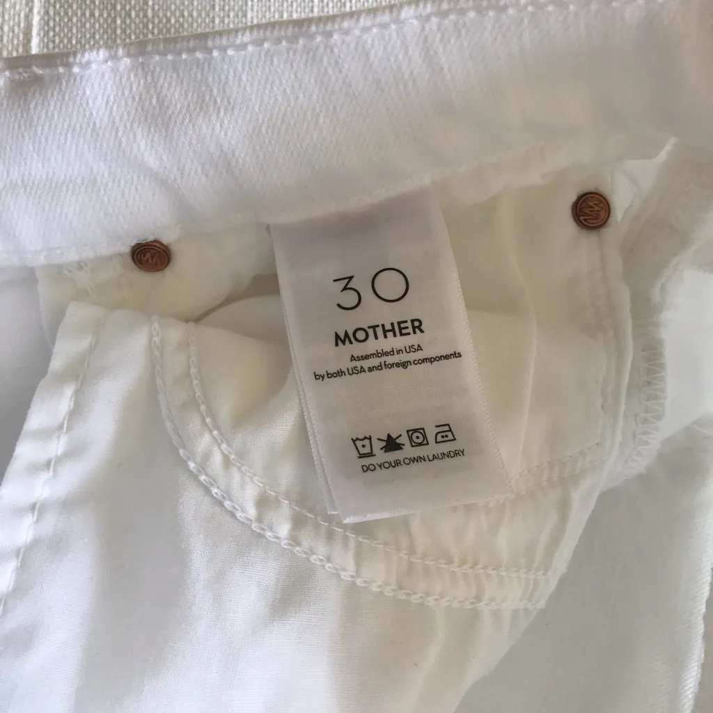 Mother The Weekender Fray White Denim Jeans, Fairest of Them All - Image 10