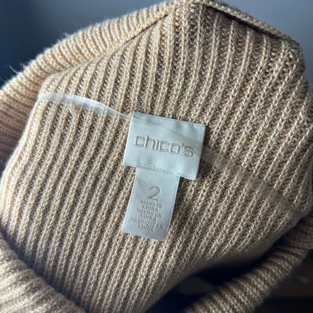 Chicos Elle Wool Pullover Sleeveless Sweater Brown Minimalist City Chic Size L - Image 5