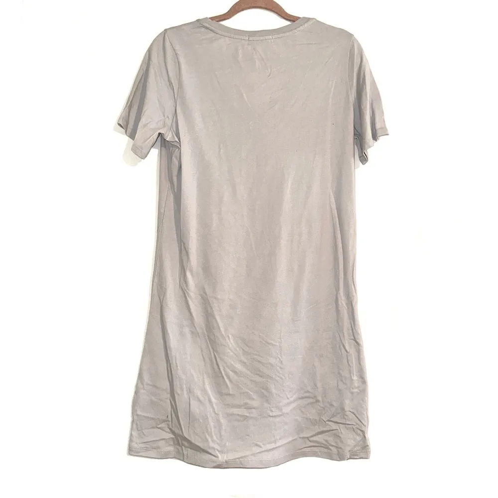 NWT n:Philanthropy Leonardo Short Sleeve V-Neck Side Knot Gray Dress MEDIUM - Image 3