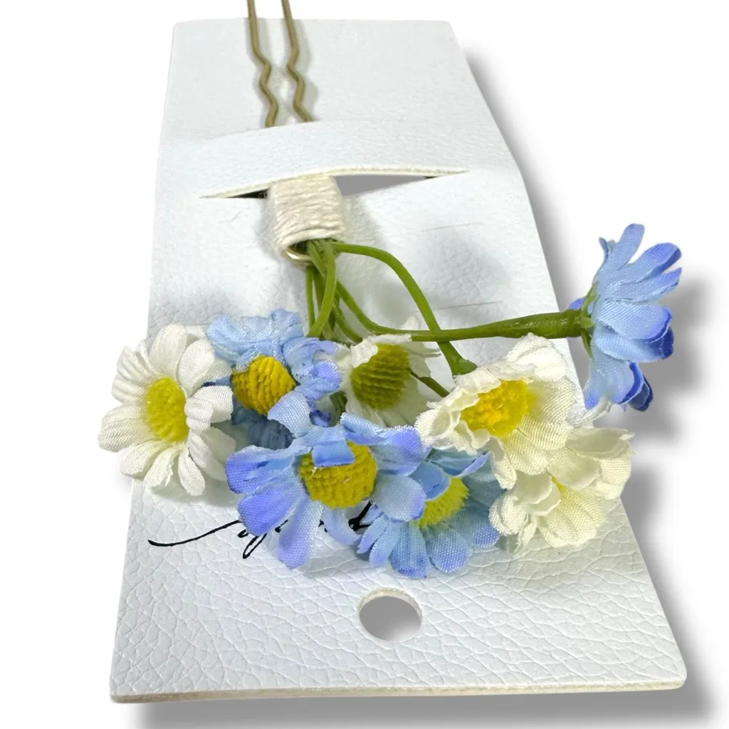 Free People Bohemian Retro 70s Flower Child Take It Eazy Daisy Bouquet Hair Pin - Image 4