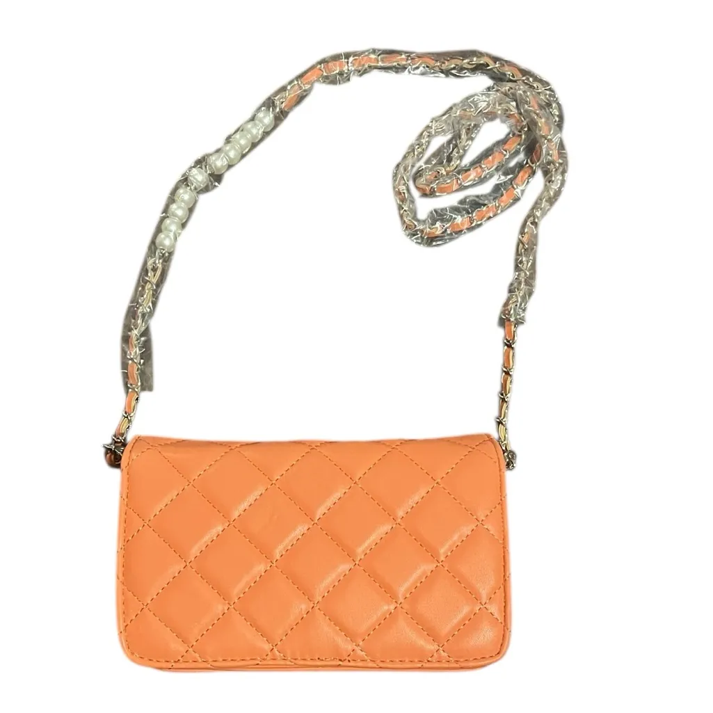 Badgley Mischka Coral Quilted Crossbody Bag with faux pearls - Image 2
