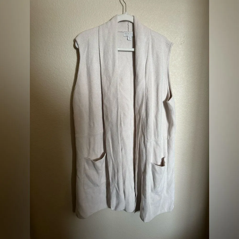 Barefoot Dreams Cascading Vest Sz‎ 1X CozyChic Ultra Lite Cream Plus Size Plush - Image 3