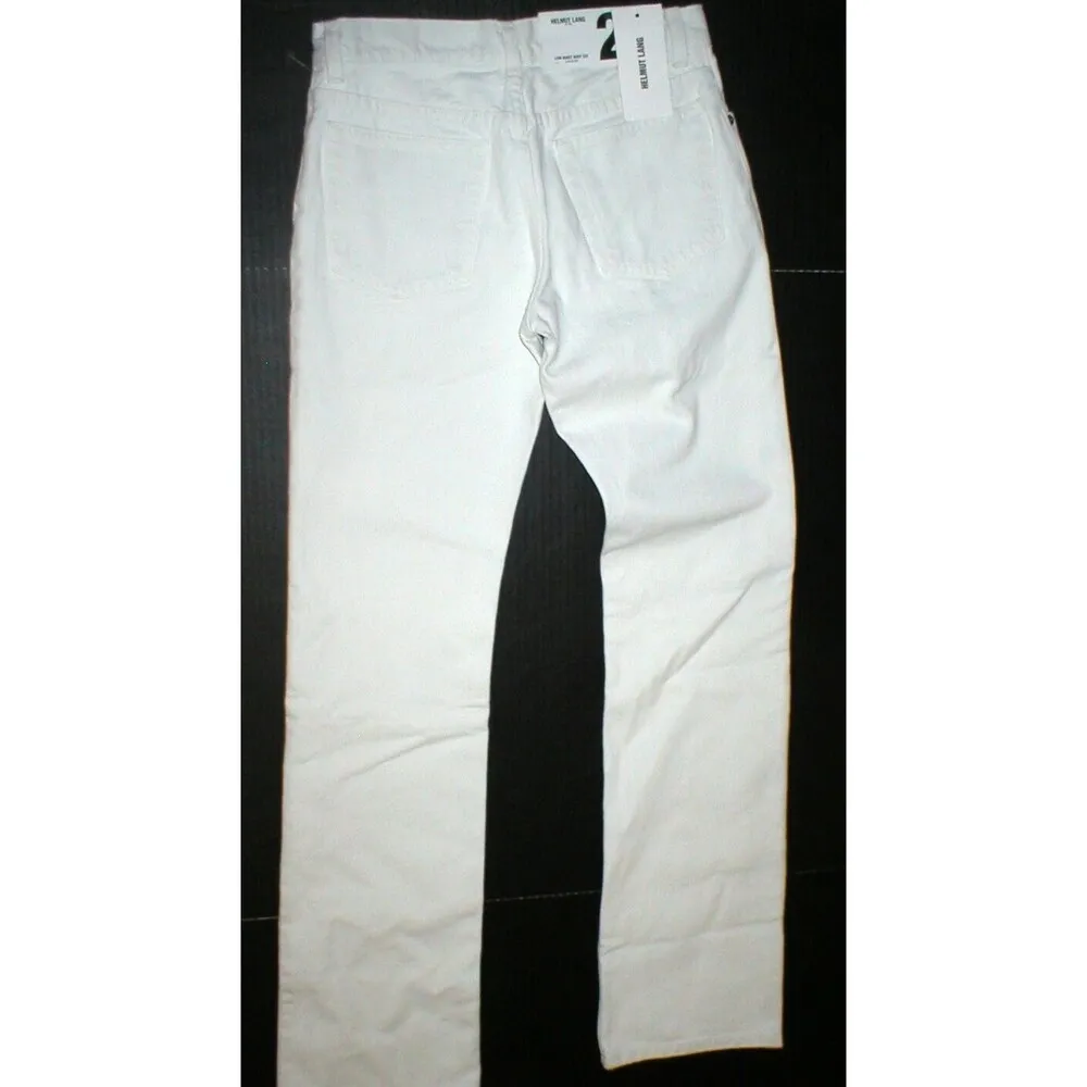 New NWT Womens 25 Designer Helmut Lang Italy Jeans White Boot Cut Leg Button - Image 4