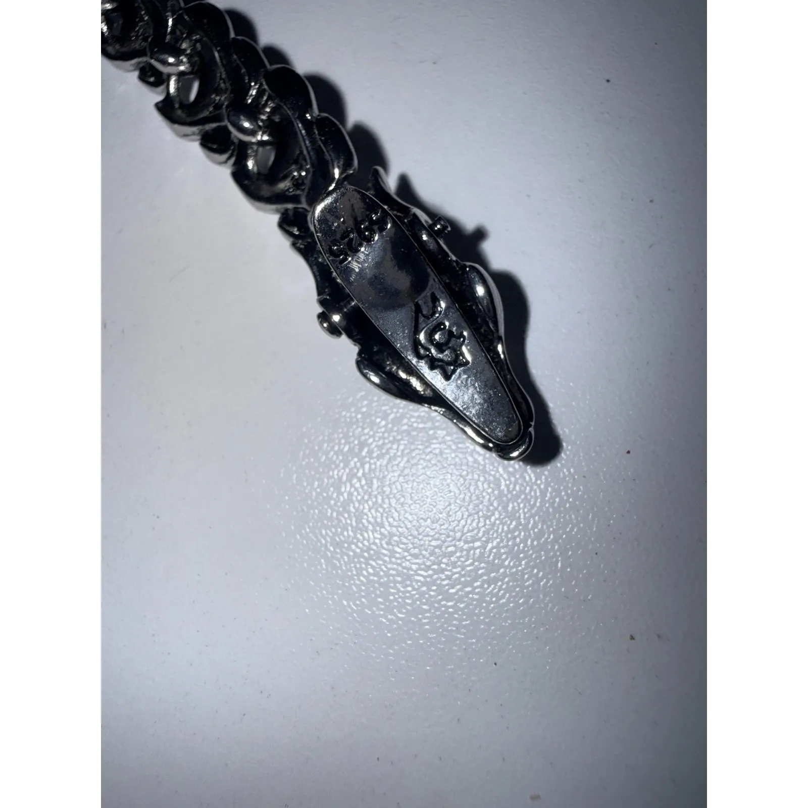 2 Mens/Womens Solid Sterling Silver Chain Dragon Bone Link Bracelet - Image 5