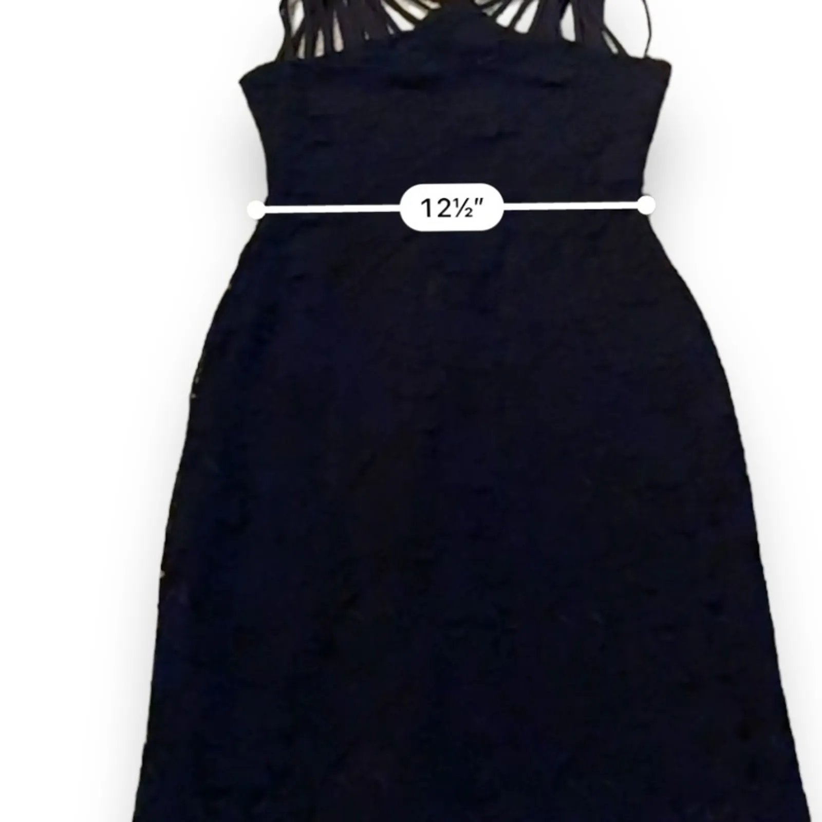 Dress The Population Gwen Black Strappy Floral‎ Lace Sleeveless Midi Dress Sz M - Image 14