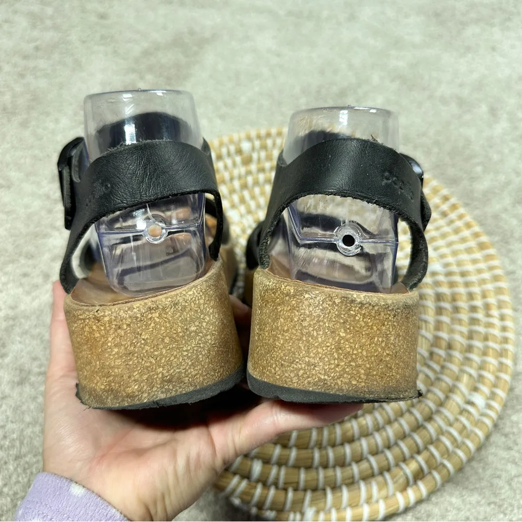 Papillio by Birkenstock Leather Glenda Platform Sandals Ankle Straps in Black 8 - Image 7