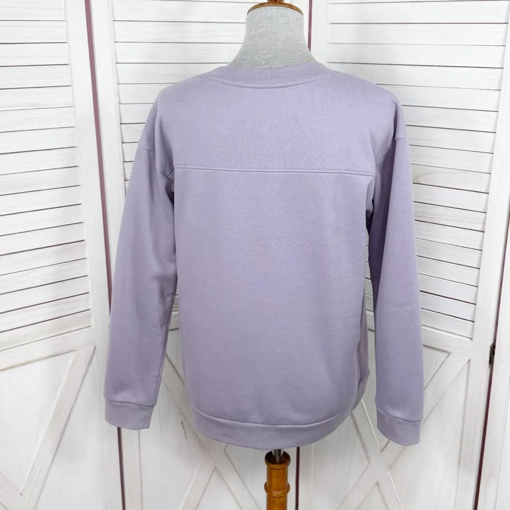 Mondetta Crew Neck Front Pocket Sweatshirt Lavender Purple Medium - Image 4