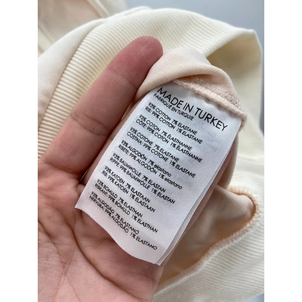 Club Monaco Cream Pink Colorblock Crewneck Pullover Sweatshirt Size Small - Image 71