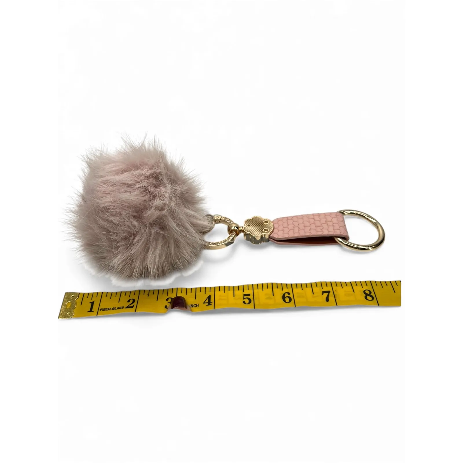 NWT Jacqueline Kent Faux Fur Fantasy Pendant Keychain Dogs Paw Print Rhinestone Pink - Image 4