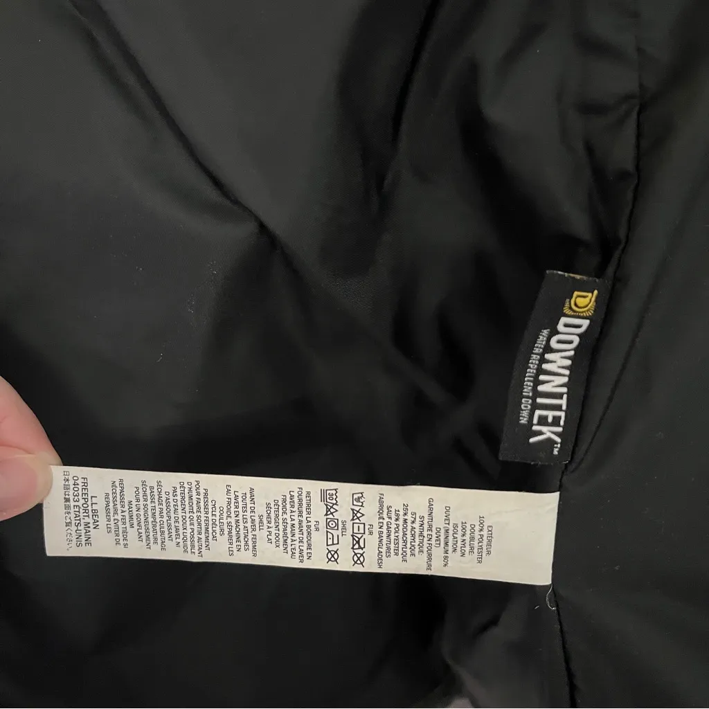 LL Bean Black Hooded Puffer Coat, Size M Size M - Image 9