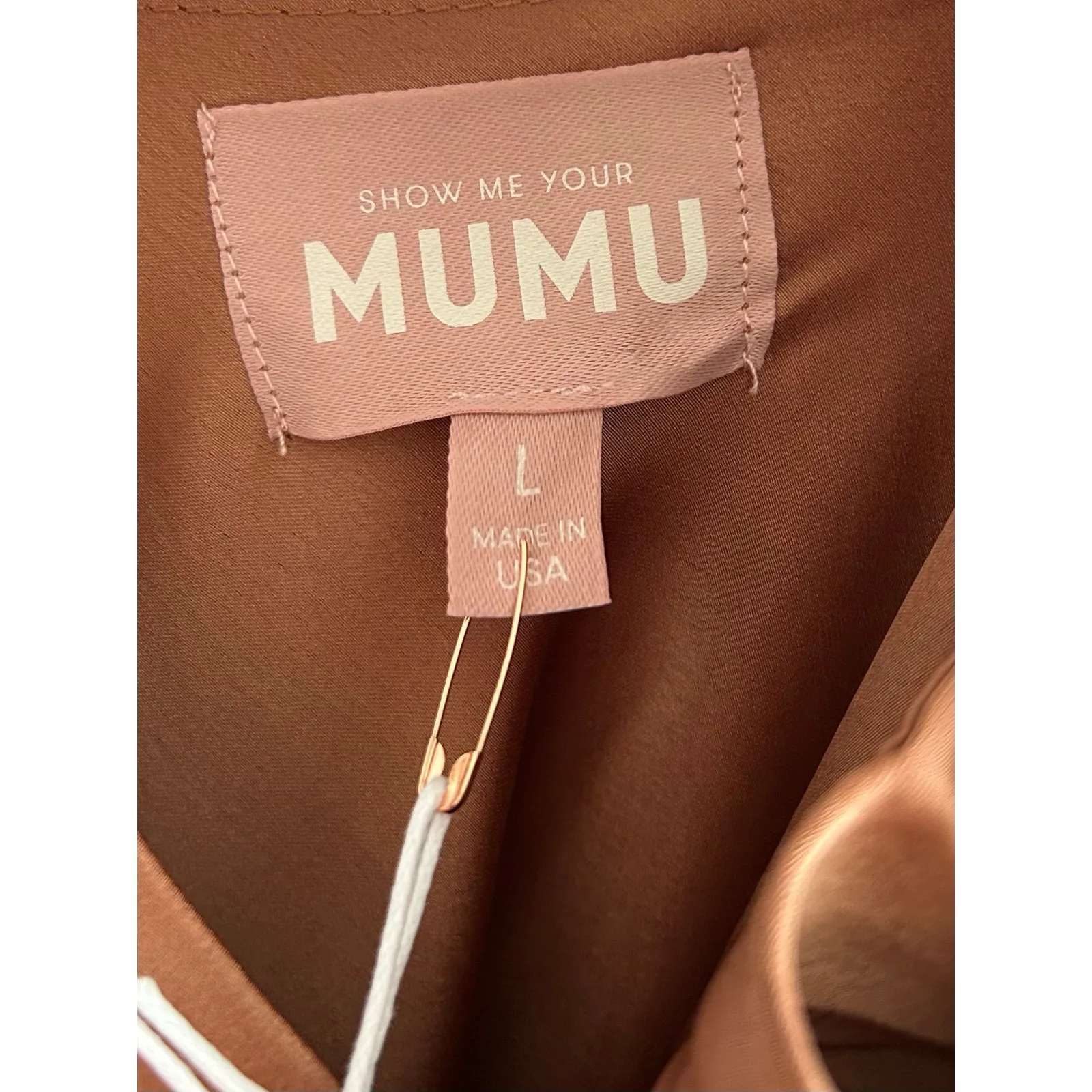 Show Me Your Mumu Jasmine Halter Maxi Dress in Copper Luxe Satin L NWT - Image 8