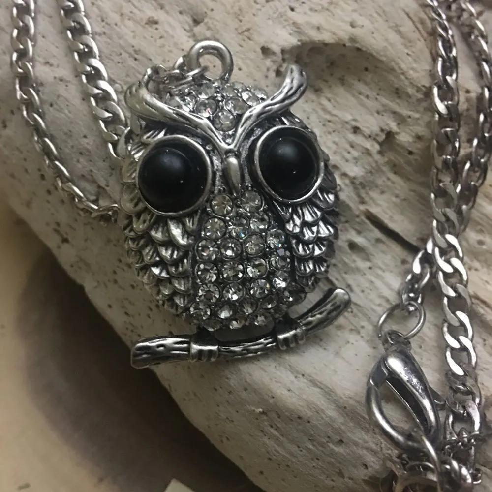 Antique Silver Owl Amrita Singh Necklace - Image 3