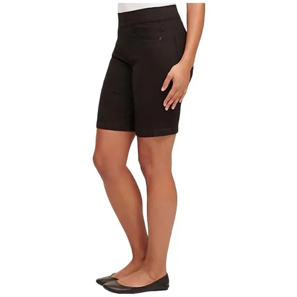 Donna Karan DKNY Jean Women Bermuda Length Shorts Stretchy‎ Black Size S Pull On - Image 2