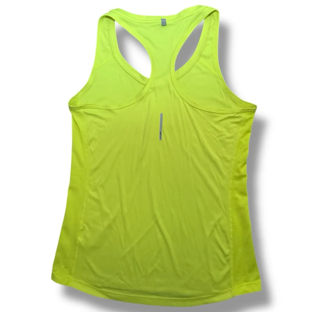 Nike Women’s Dry Fit Sport Racerback Tank Top Florescent Logo Activewear Size M - Image 2