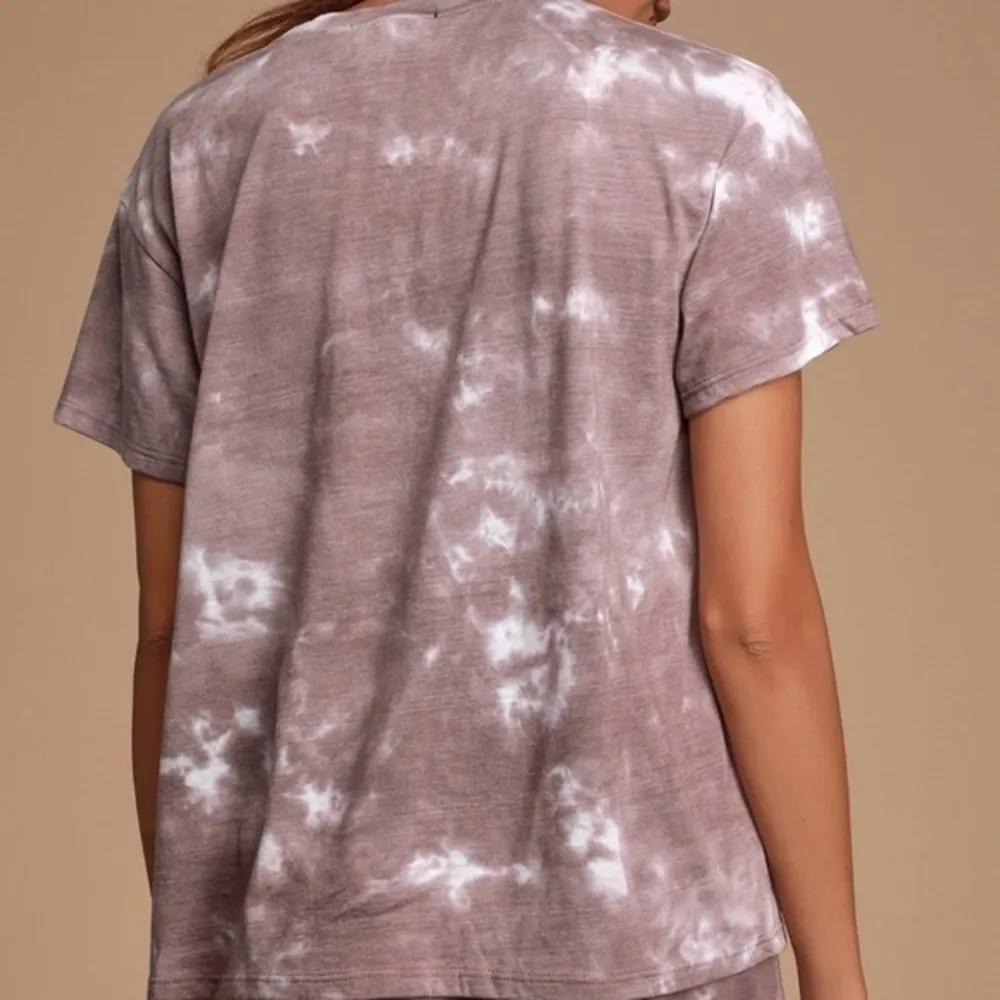 Lulu’s Cozy Livin' Mauve Purple Tie-Dye Tee Size Medium NWT - Image 4