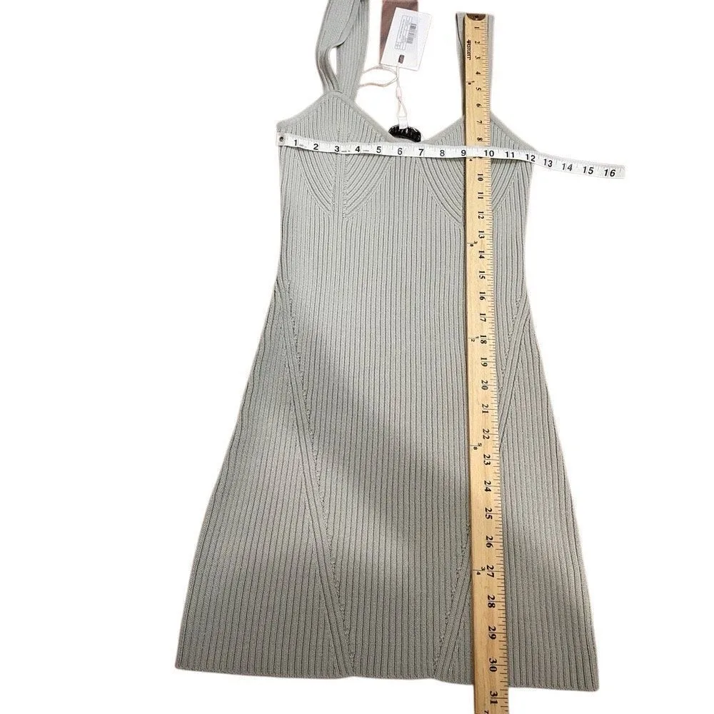 NWT Endless Rose Corset Style Ribbed Knit  Mini Dress Sage Size XS - Image 6