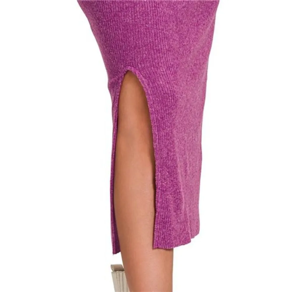 Zenana‎ Ribbed Asymmetric Hem and Sleeve Top & Skirt Set - Image 8