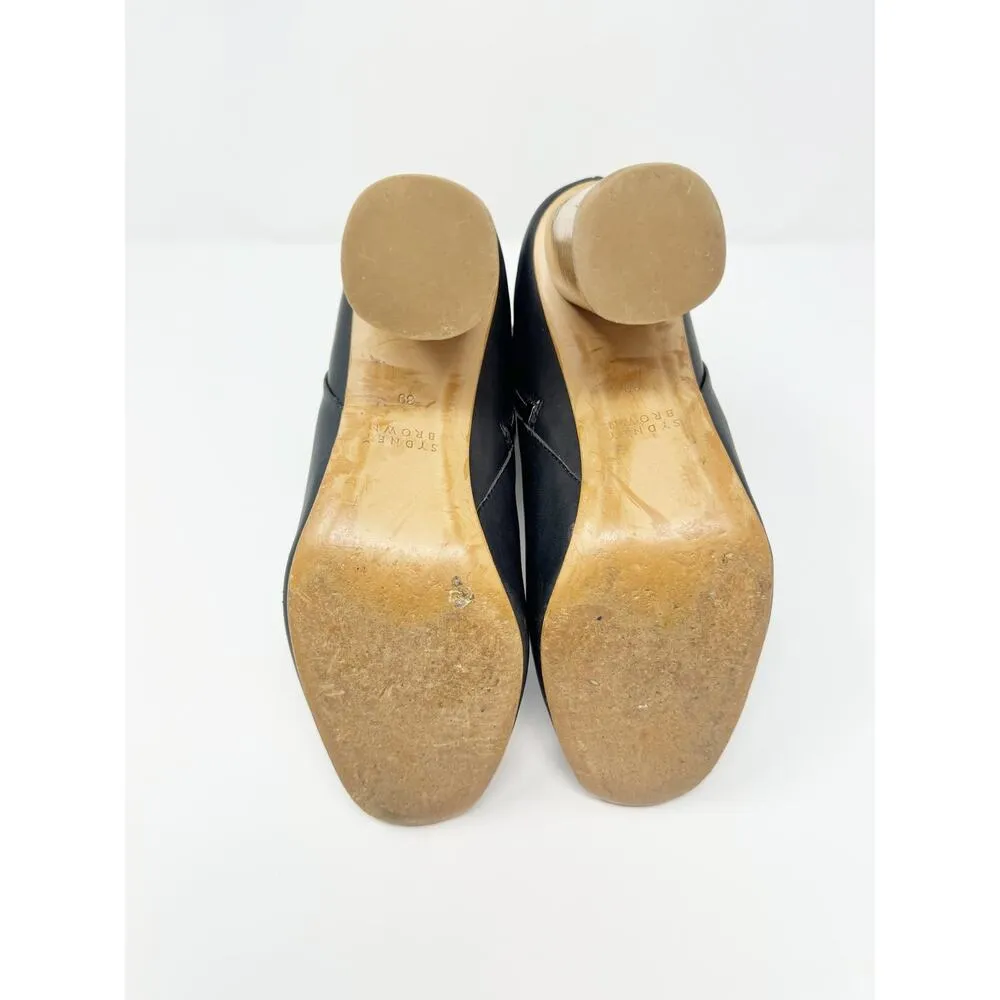 Sydney Brown High Ankle Boot Black Natural Wood Circle Heel EU 39/US 9 - Image 13