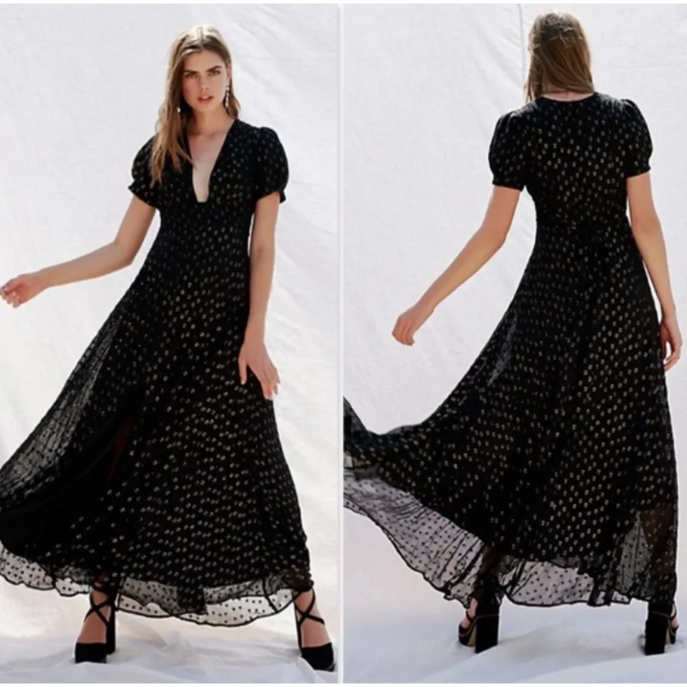 Free People Black Wanderer Maxi Dress - Image 2