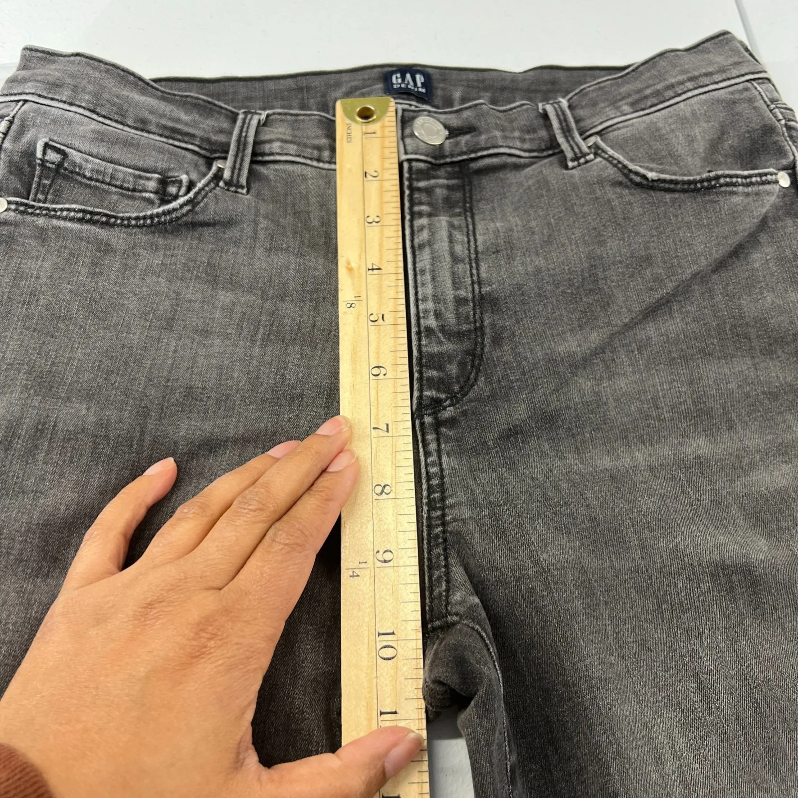 Gap Mid Rise True Skinny Jeans Womens 30S Gray Medium Wash Denim Cotton Stretch - Image 12