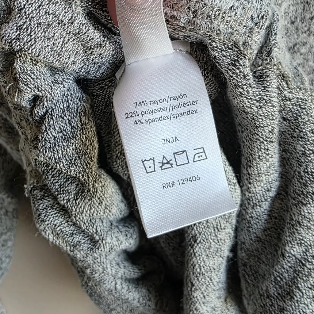 VENUS Heather Gray Hooded Cold Shoulder Long Sleeve Hoodie Blouse Size L - Image 6