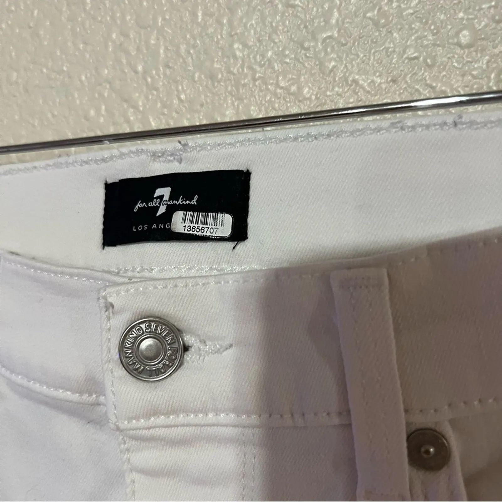 For All Mankind 7FAM White The High Waist Ankle Skinny Jeans 27 - Image 3