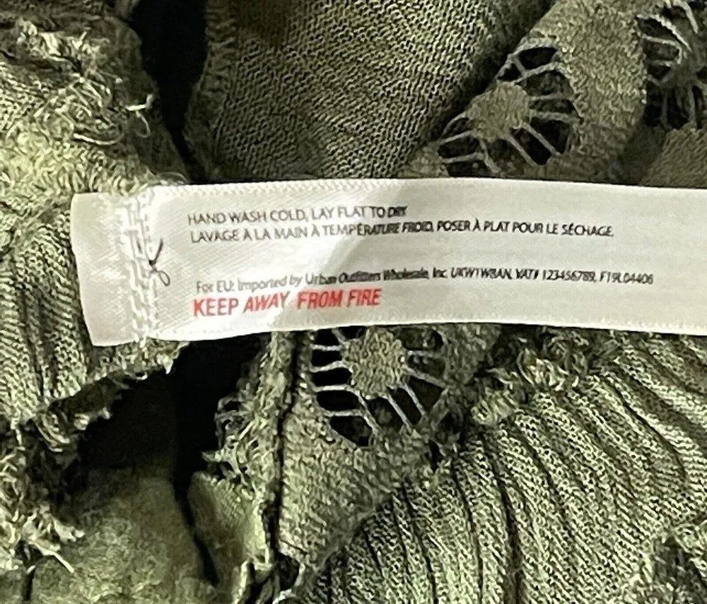 Free People Intimately Medium Adella Cami Top Olive Sparrow Ruffled Crochet Lace - Image 10