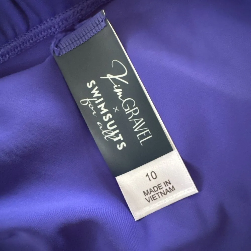 Kim Gravel x Swimsuits For All Side Swim Skirt Size 10 Blue Modest Bottoms New - Image 3